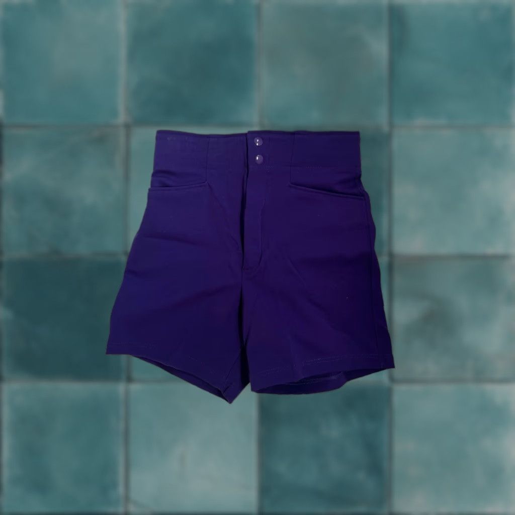 Russell Athletic VINTAGE Russell Athletic Coaches Shorts Mens S Purple Nylon snap closure elastic waist front & back pockets 90s Made in USA Size US 29 - 1 Thumbnail