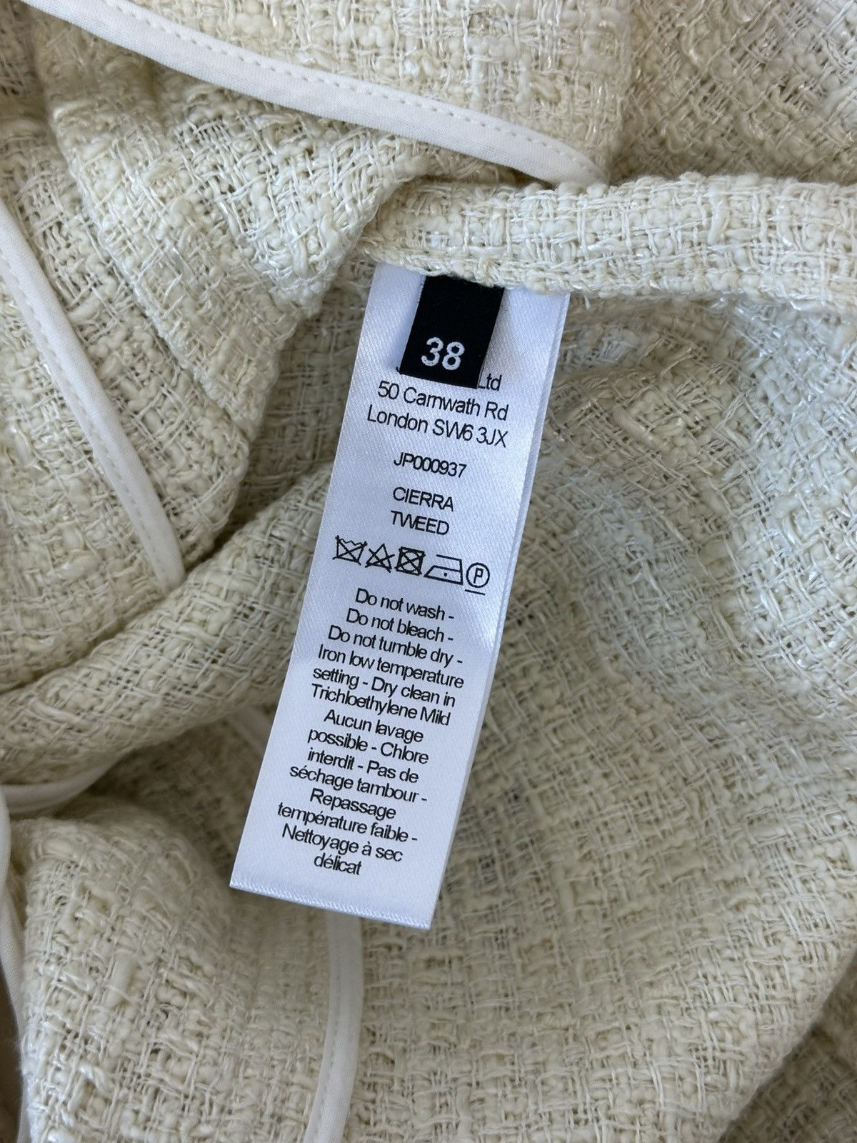 Joseph Joseph Sierra Tweed Ivory Visose Cotton Blend Women’s Coat Size S / US 4 / IT 40 - 11 Thumbnail