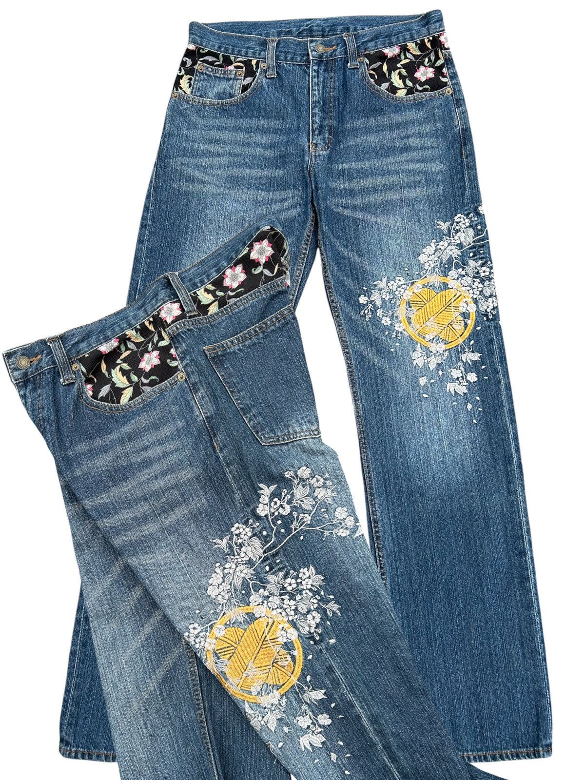 Kapital Karakuri Tamashii Japanese Inspired Distressed Denim Jeans Size US 32 / EU 48 - 1 Thumbnail