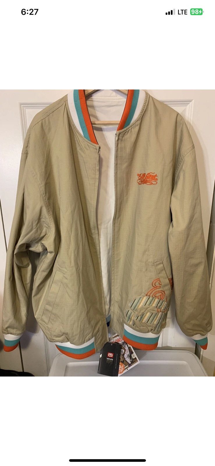 Ecko Unltd. Ecko unltd mens sz 2XL tan white windbreaker reversible Size US XXL / EU 58 / 5 - 1 Thumbnail