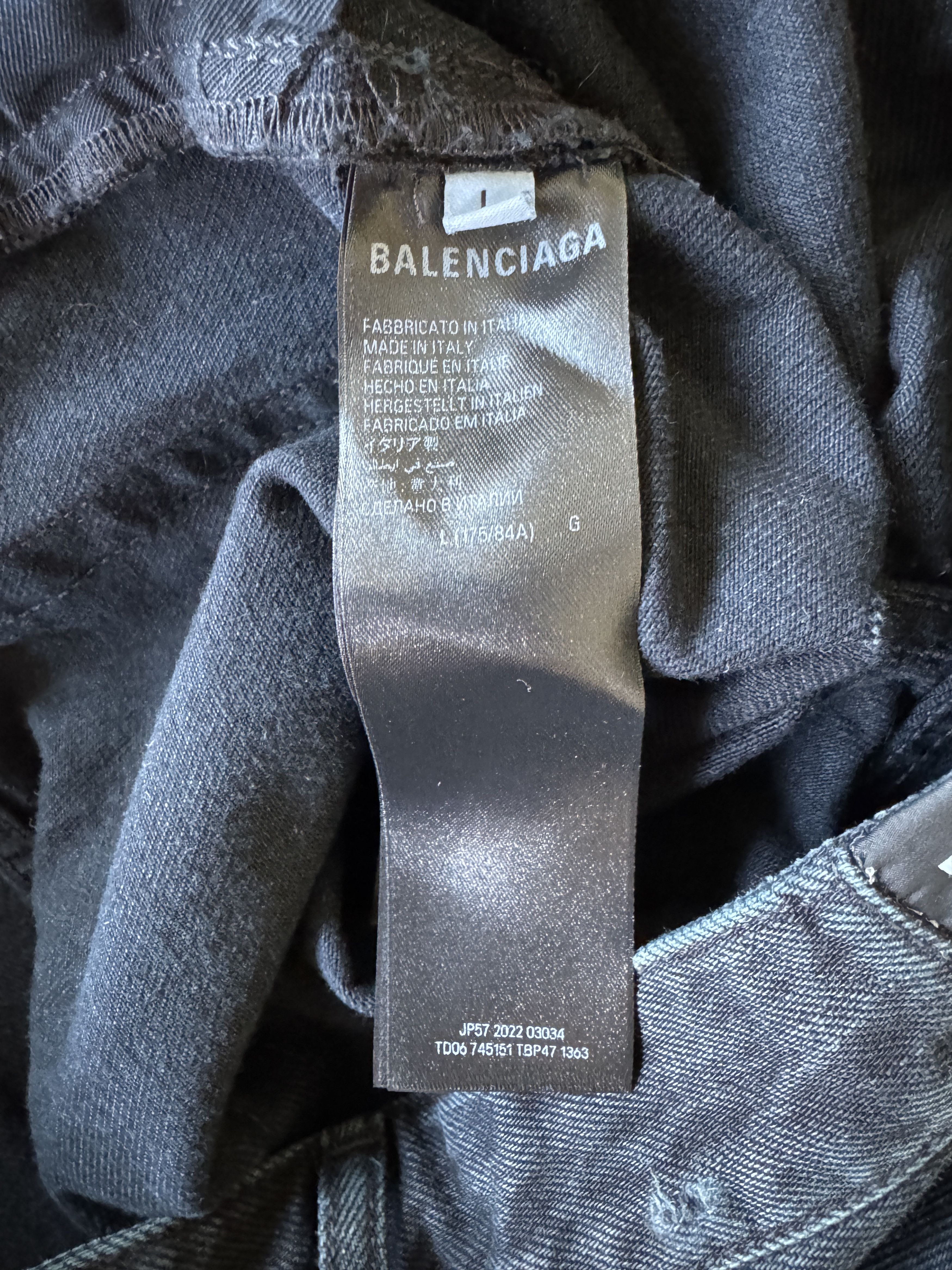 Balenciaga Destroyed Black Denim Jeans Size US 34 / EU 50 - 19 Thumbnail