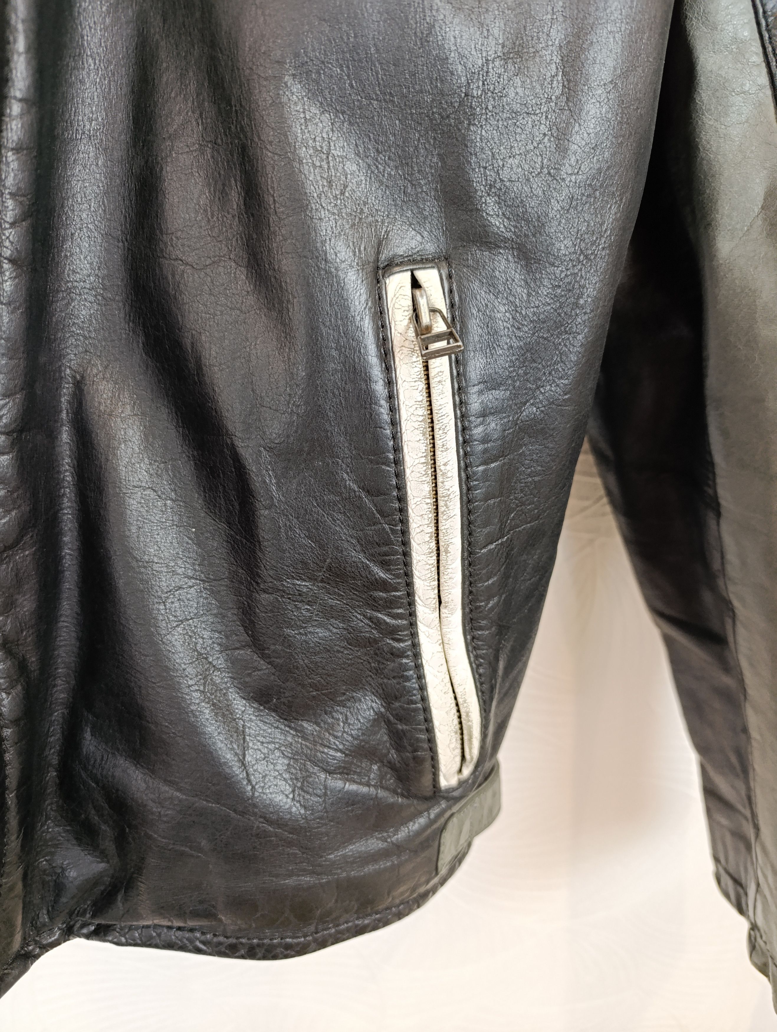 Genuine Leather × Vintage VINTAGE SNAPSHOT RACING MOTORCYCLE LEATHER BIKER JACKET Size US M / EU 48-50 / 2 - 7 Thumbnail