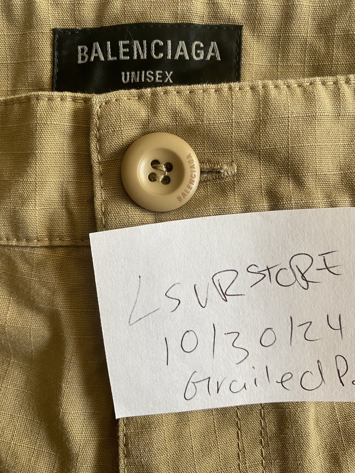 Balenciaga Balenciaga Patch Cotton Wide Cargo Pants Beige Blue Small Size US 30 / EU 46 - 3 Thumbnail