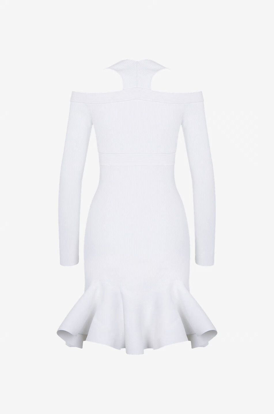 Alexander McQueen o1y0325 Sheath Mini Dress in White Size M / US 6-8 / IT 42-44 - 2 Thumbnail