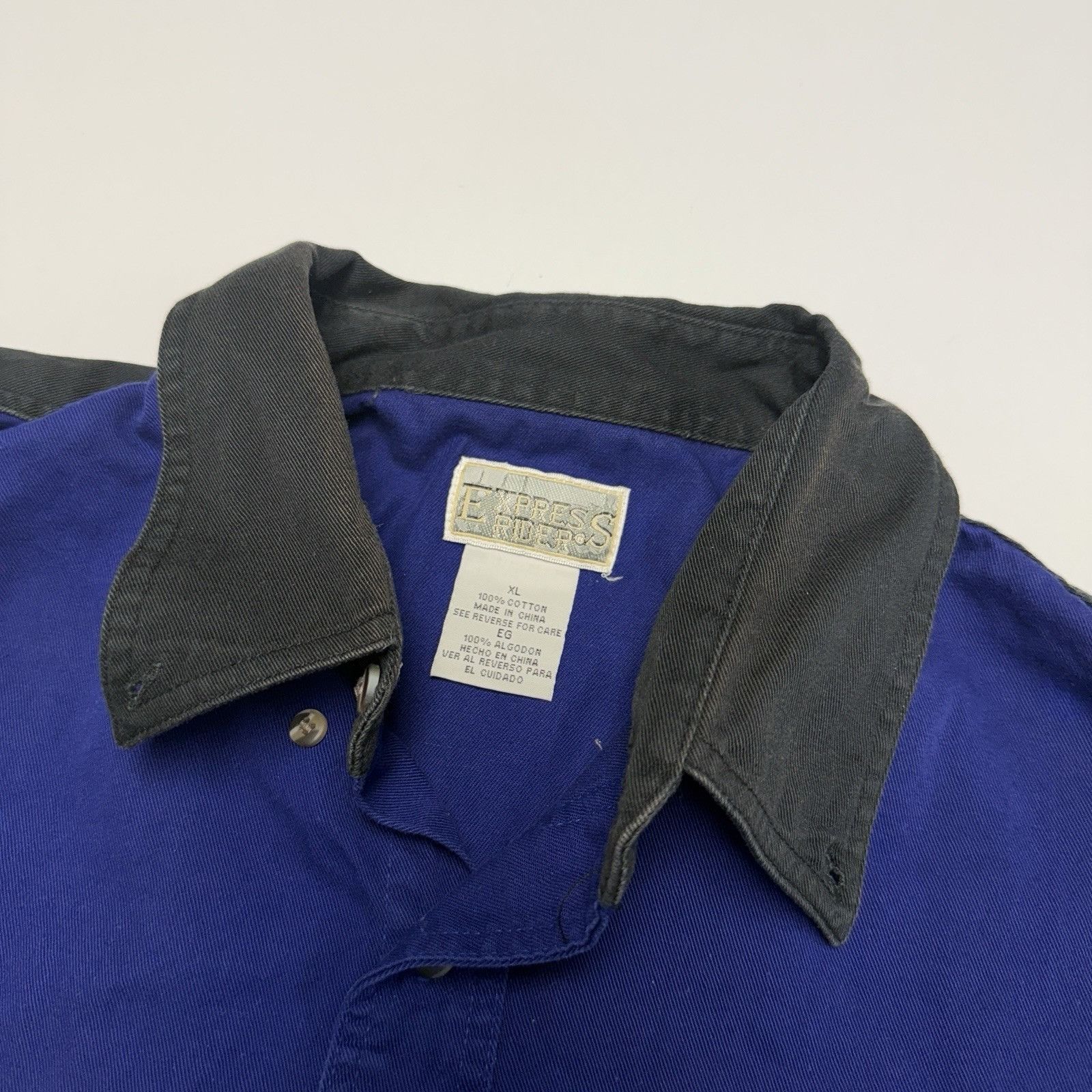 Vintage Express Rider Aztec Western Shirt Mens XL 26x29 Blue Embroid Size US XL / EU 56 / 4 - 8 Thumbnail