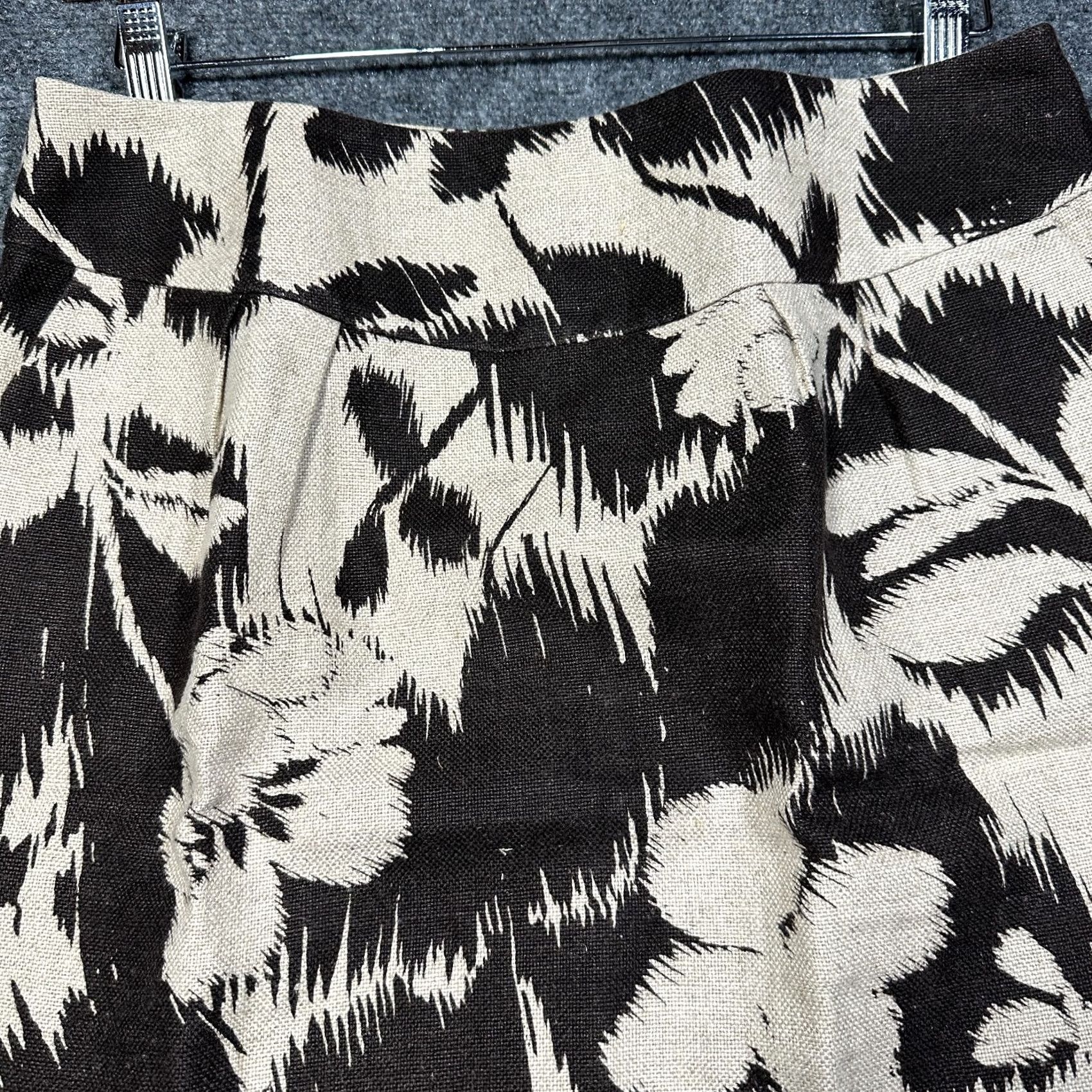 Michael Kors Michael Kors Skirt Women Brown Linen Floral Print Back Zip Pockets Size 8 Size 30" / US 8 / IT 44 - 2 Thumbnail