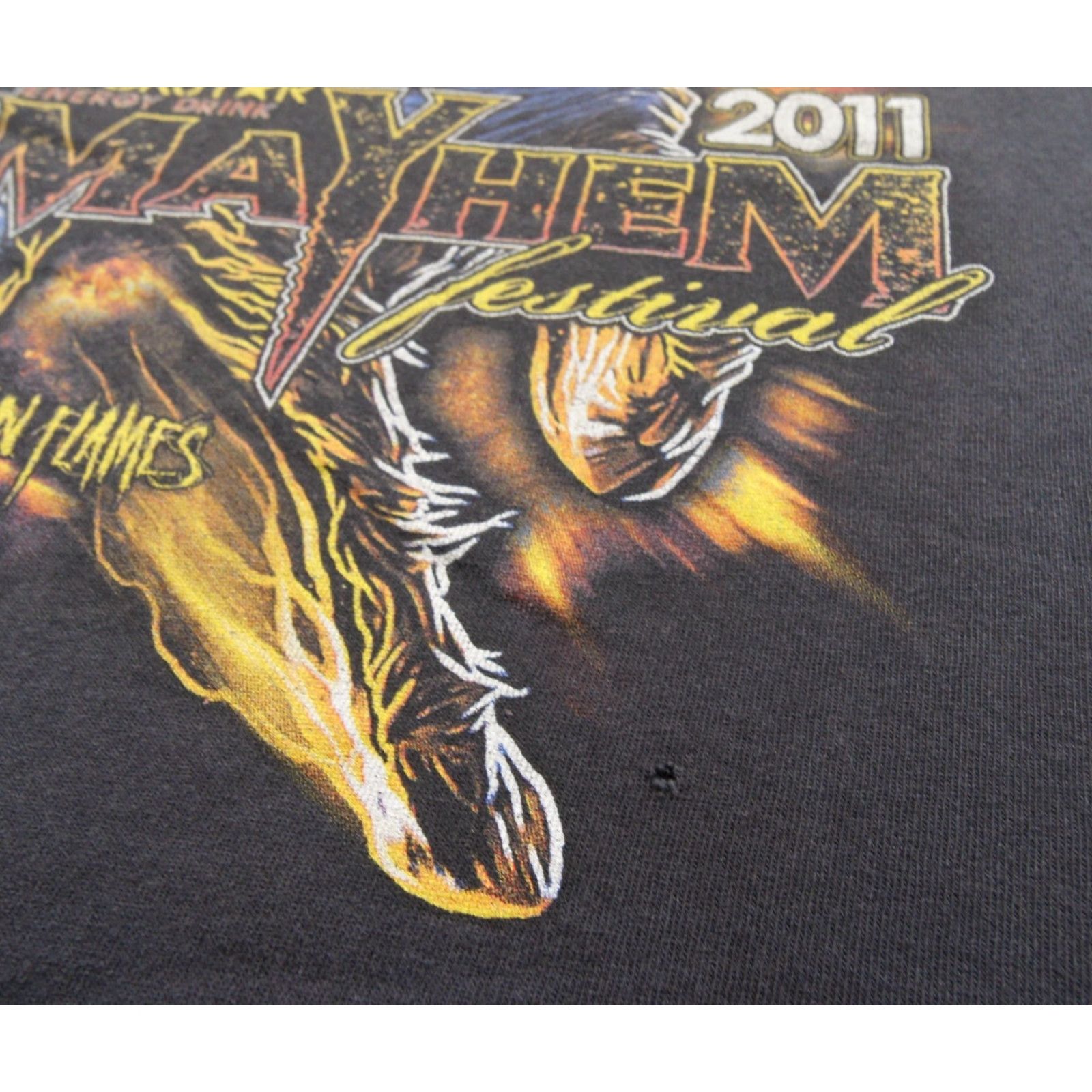 Delta VINTAGE Mayhem Festival Shirt Mens XL Black Band Tee Godsmack Megadeth Trivium 2011 Size US XL / EU 56 / 4 - 4 Thumbnail