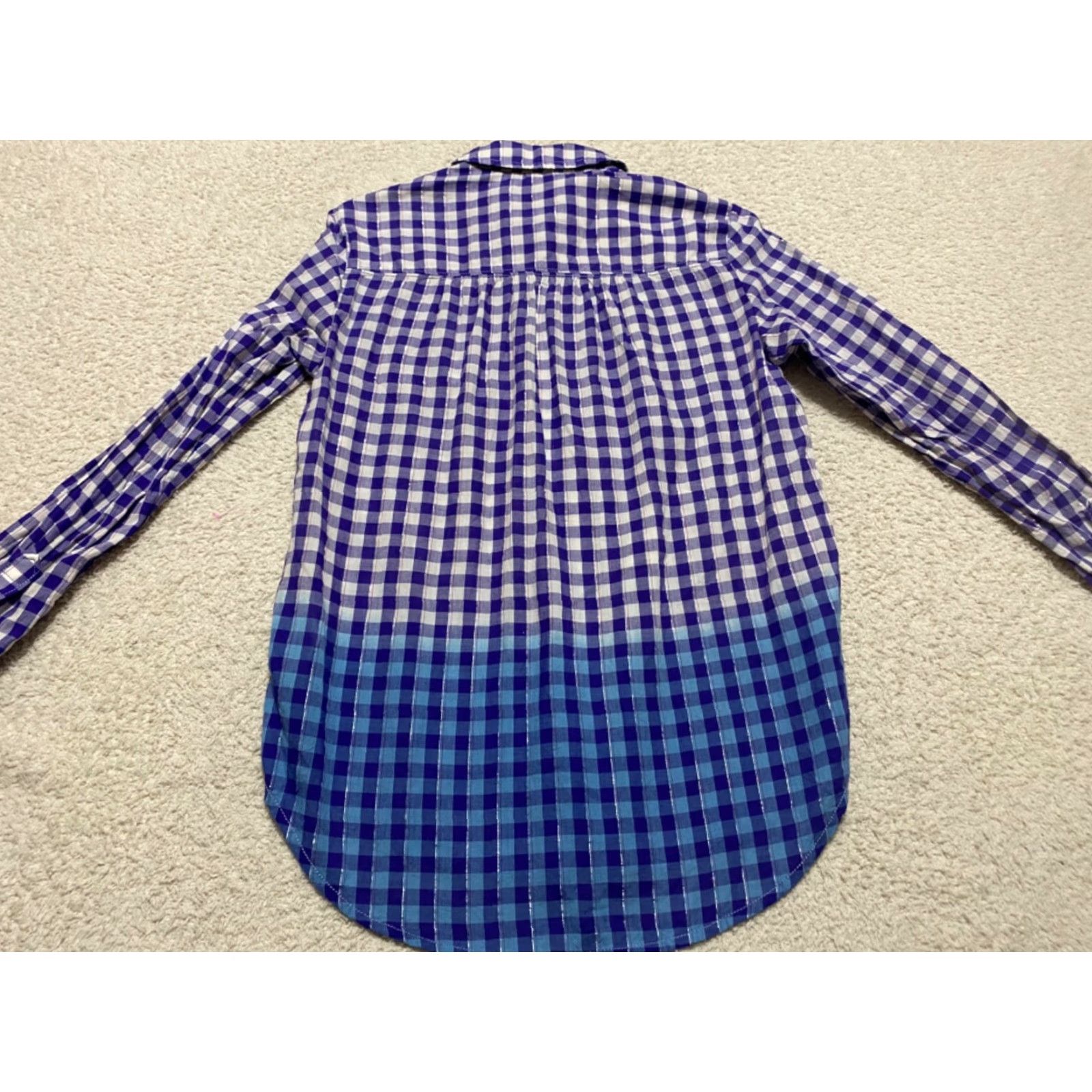 Vintage Pilcro Shirt Womens PS Button-Down Plaid Long Sleeve Cotton Blue Size S / US 4 / IT 40 - 7 Thumbnail