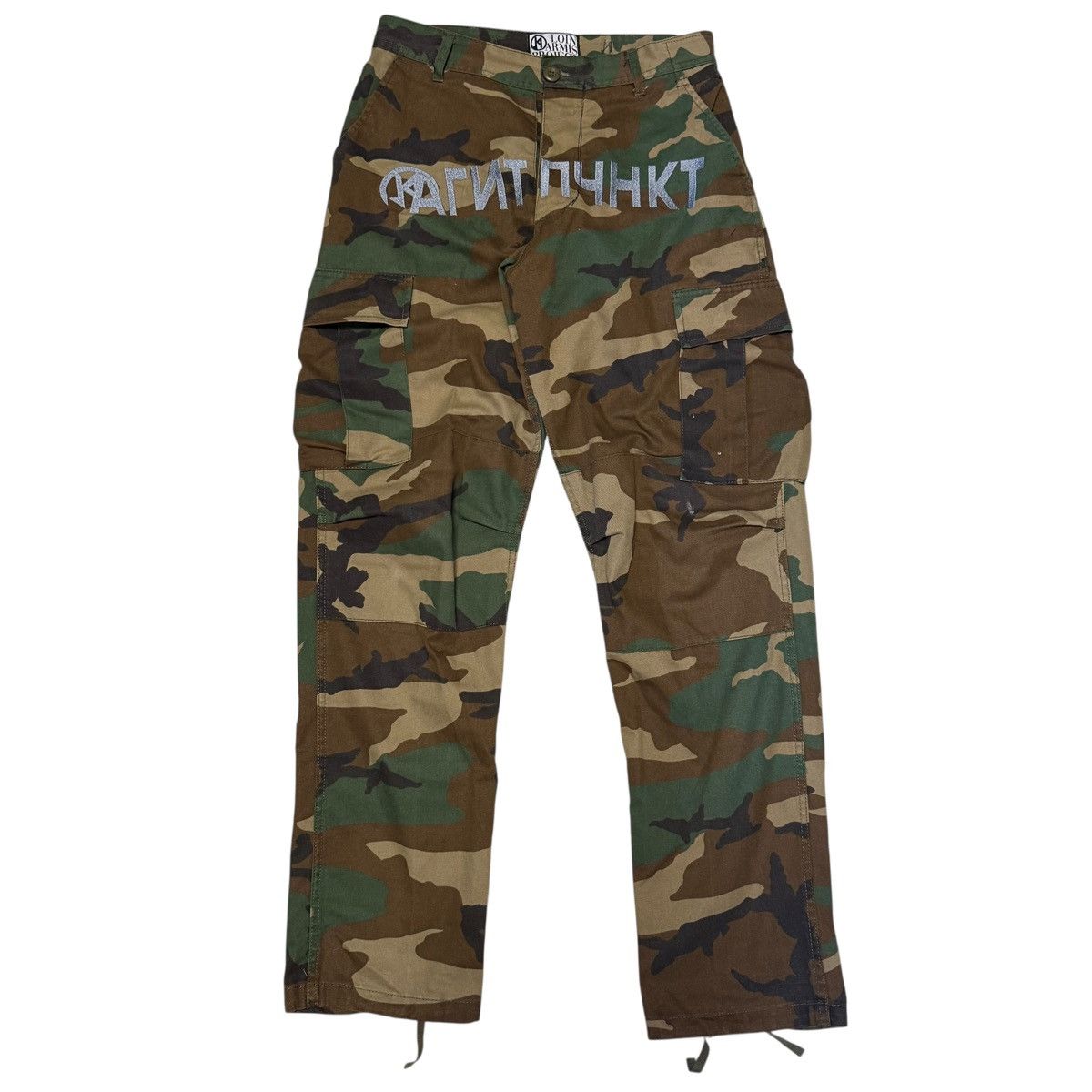Japanese Brand LOIN ARMIS - AGITATING-POINT Embroidery cargo pants Size US 31 - 1 Thumbnail