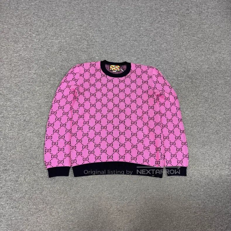 Gucci Gucci Double G Full Logo Knitted Sweater Size L / US 10 / IT 46 - 1 Thumbnail