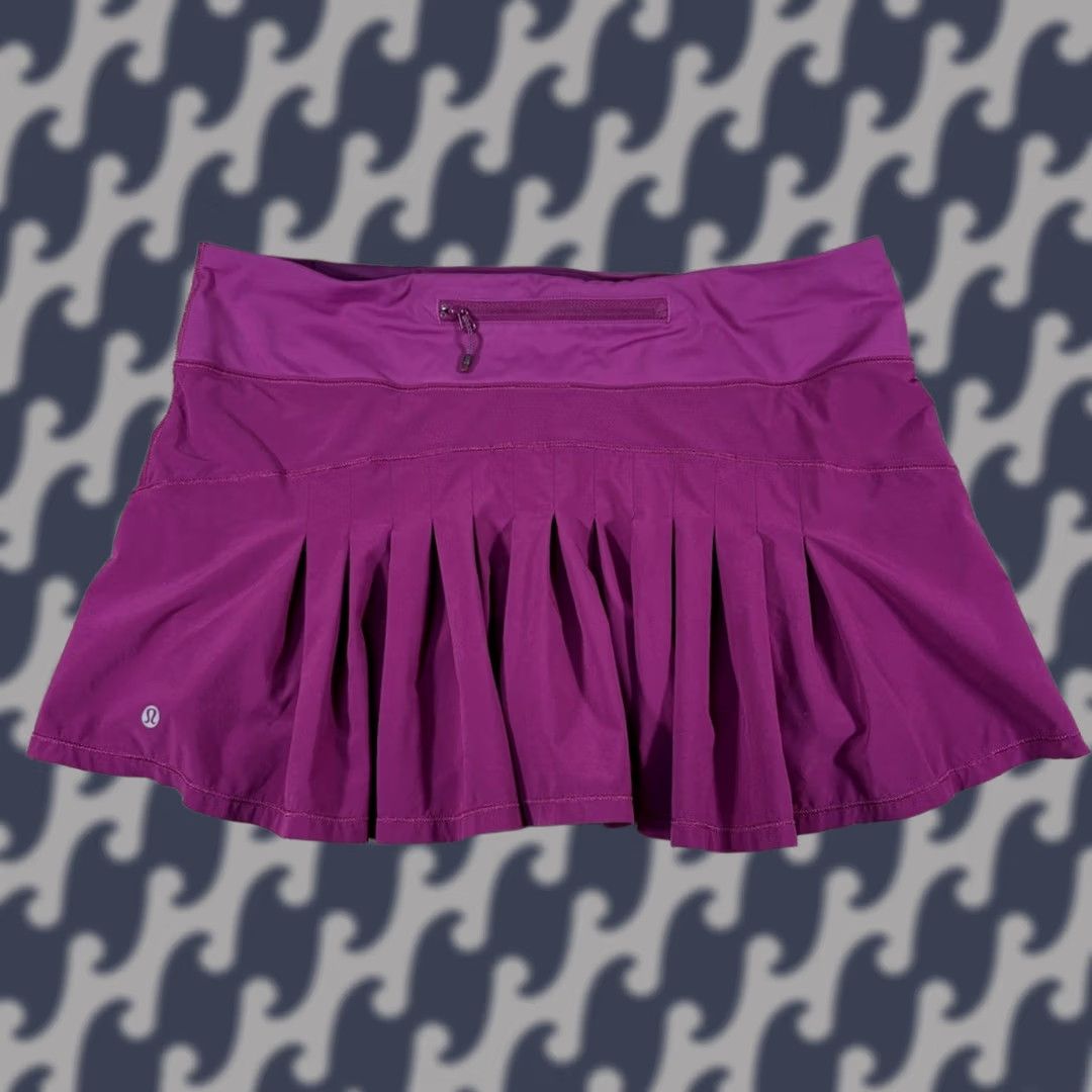 Lululemon Lululemon Speed Skirt Pleated Mini Skort Women's 10 Purple Ruffle Short Lined Skort Women 10 Purple Athleisure Size 32" / US 10 / IT 46 - 1 Thumbnail