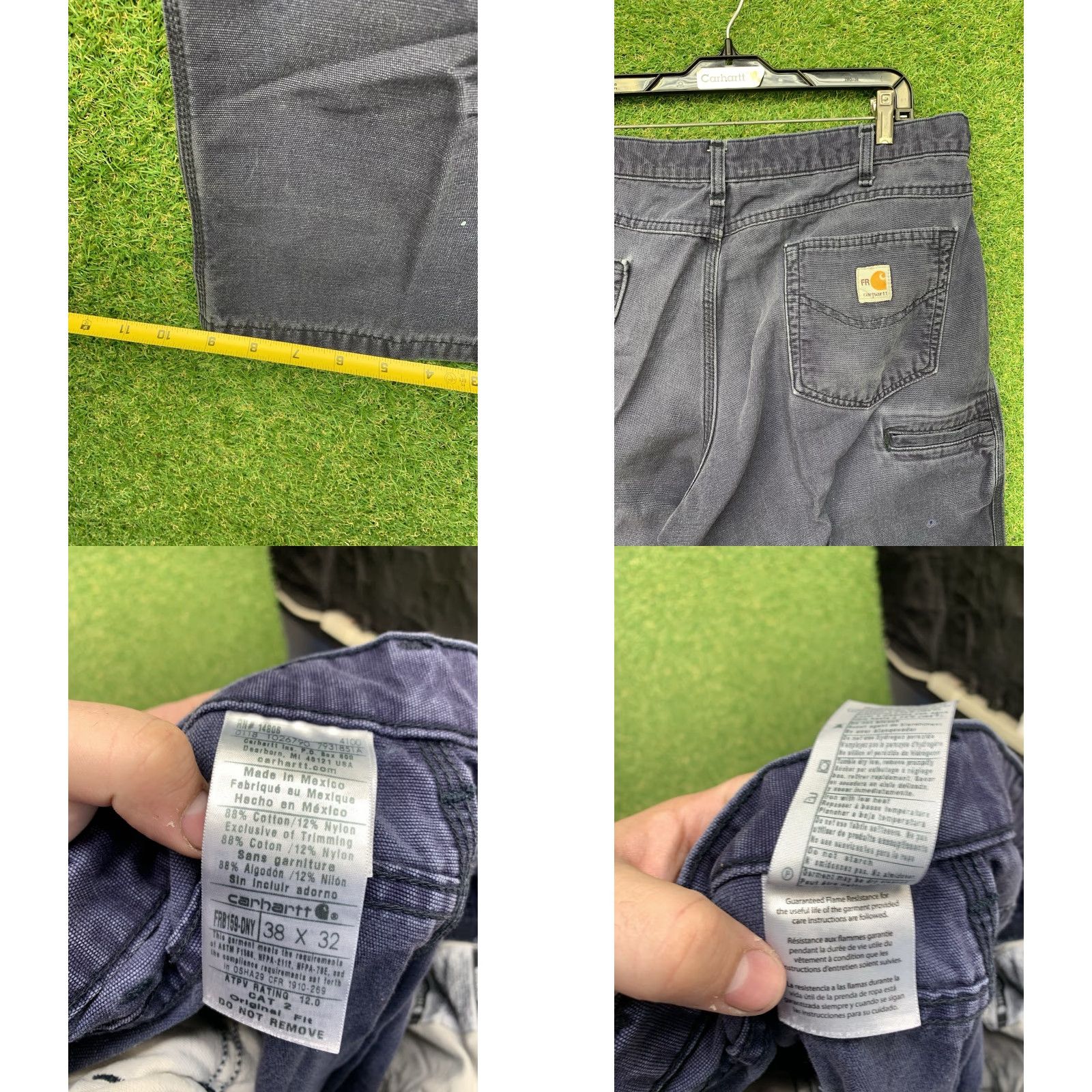 Carhartt VINTAGE Carhartt Work Pants Carpenter Style Mens 38x32 Blue Canvas Flame Resistant Workwear Size US 38 / EU 54 - 8 Thumbnail