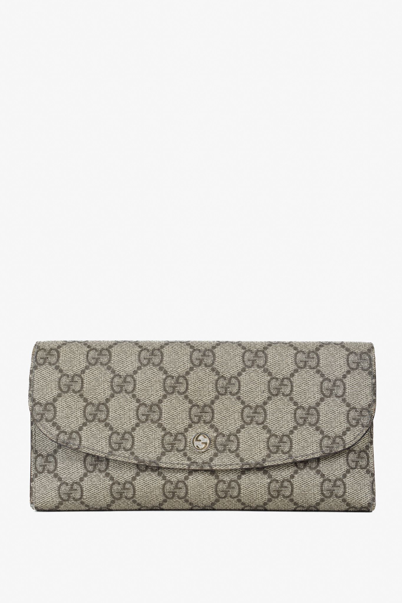 Gucci Gucci Brown Ivory GG Supreme Monogram Continental Wallet Size ONE SIZE - 1 Thumbnail