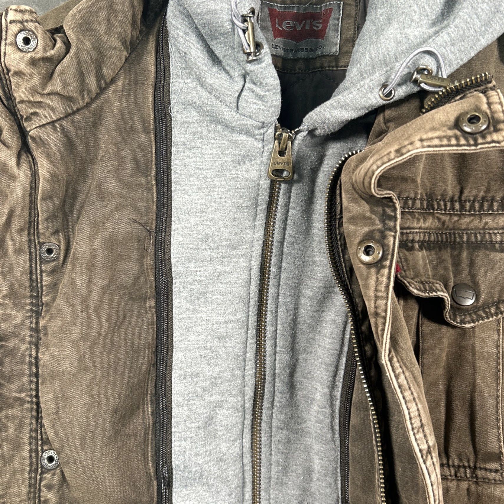 Levi's VINTAGE Levi's Trucker Jacket Mens S Military Jacket Reversible Hoodie Wind-Resistant Brown Size US S / EU 44-46 / 1 - 6 Thumbnail