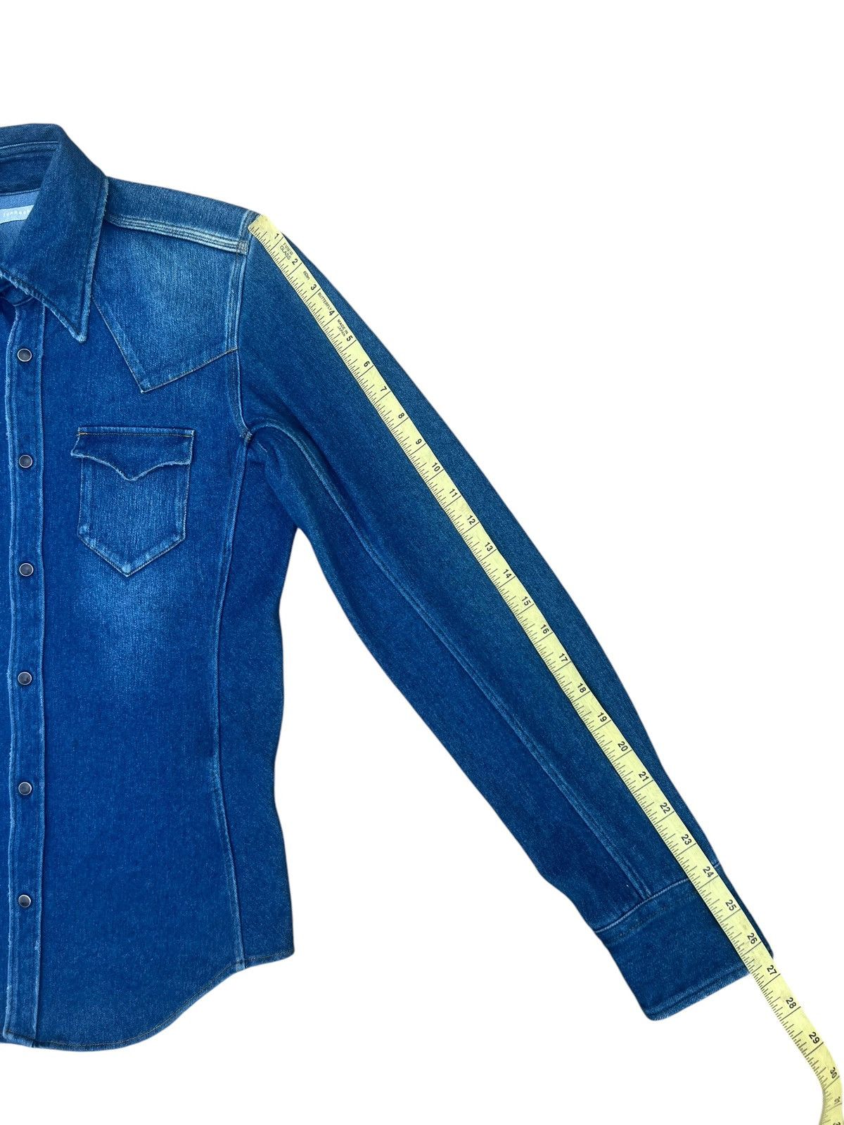 junhashimoto Junhashimoto Japan Distress Fade Denim Stretch Western Shirt Size US M / EU 48-50 / 2 - 3 Thumbnail