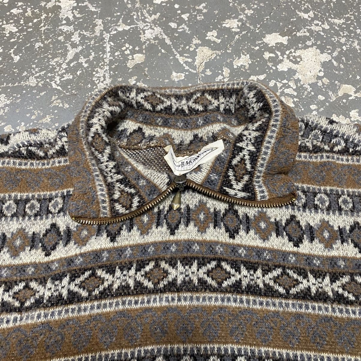 Vintage Vintage B.Moss Aztec Sweater Collared Zip Long Sleeve USA Size US L / EU 52-54 / 3 - 9 Thumbnail