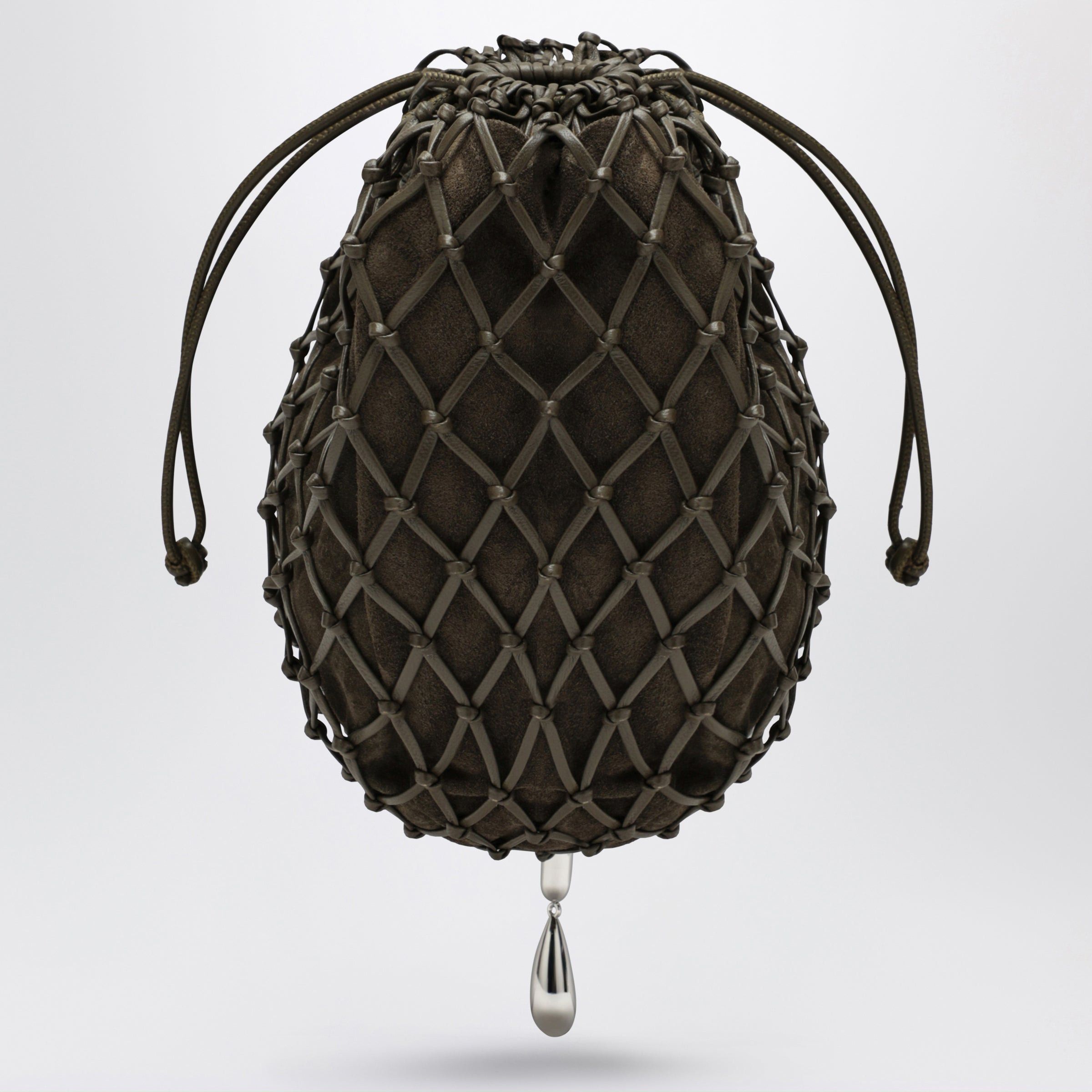 Savette Savette Macrame Pouch In Brown Calf Leather Size ONE SIZE - 1 Thumbnail
