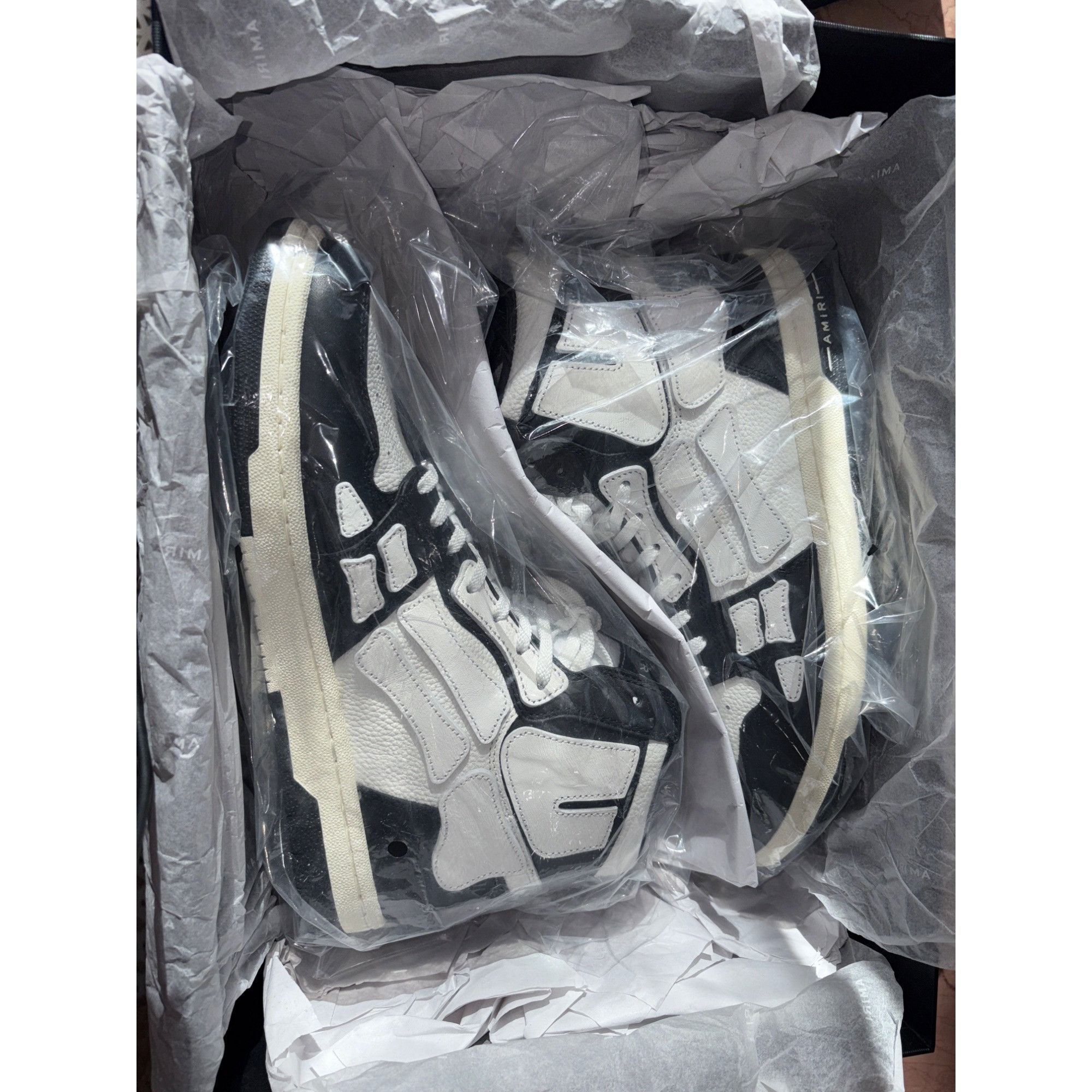 Amiri Amiri Skel Top Hi Sneakers in Black & White 44 New with Box Size US 11 / EU 44 - 11 Thumbnail