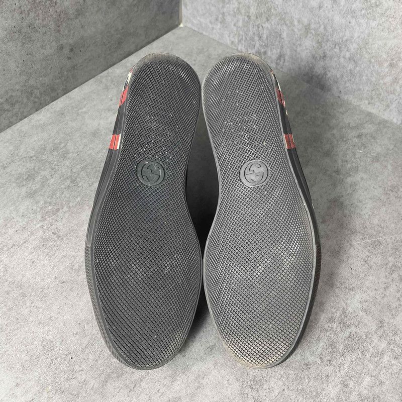 Gucci Gucci Black Leather Snake Print High-Top Sneakers - Size US 7 / EU 40 - 4 Thumbnail