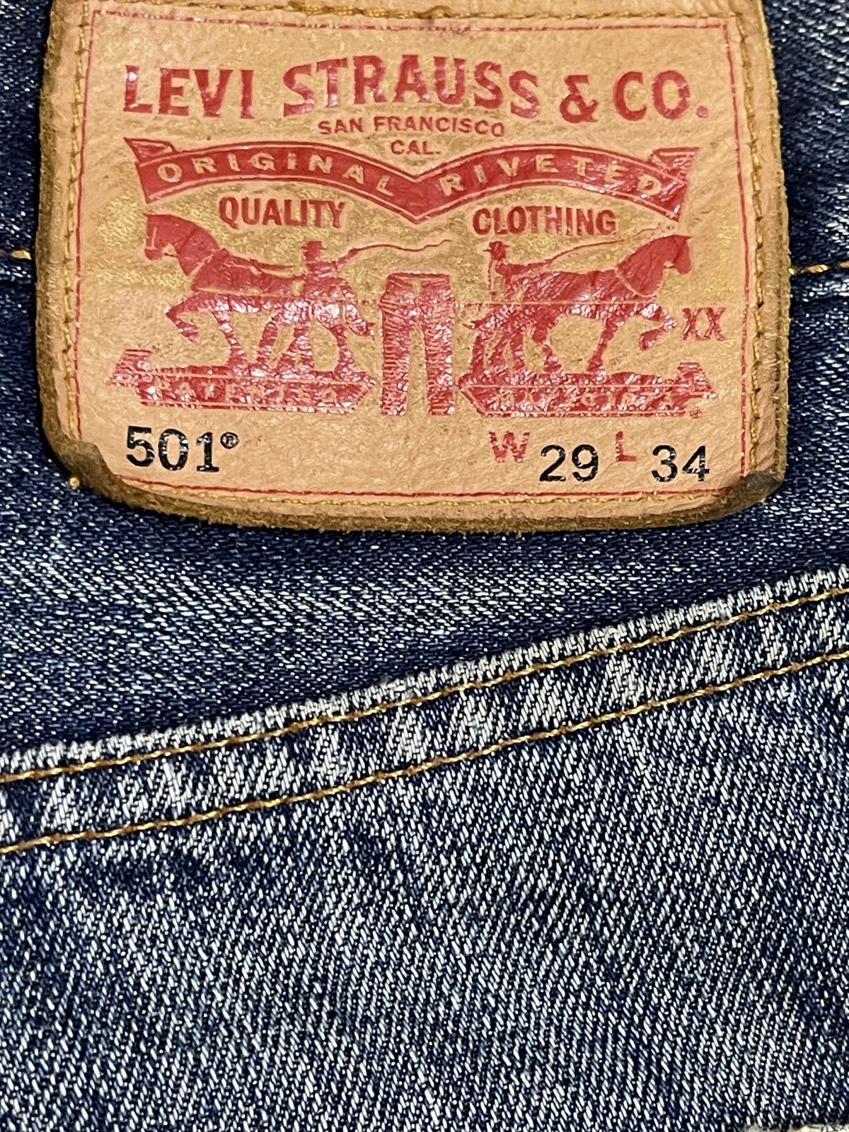 Levi's Levis 501 Blue Faded Wash Distressed Style Jeans Size US 29 - 9 Thumbnail