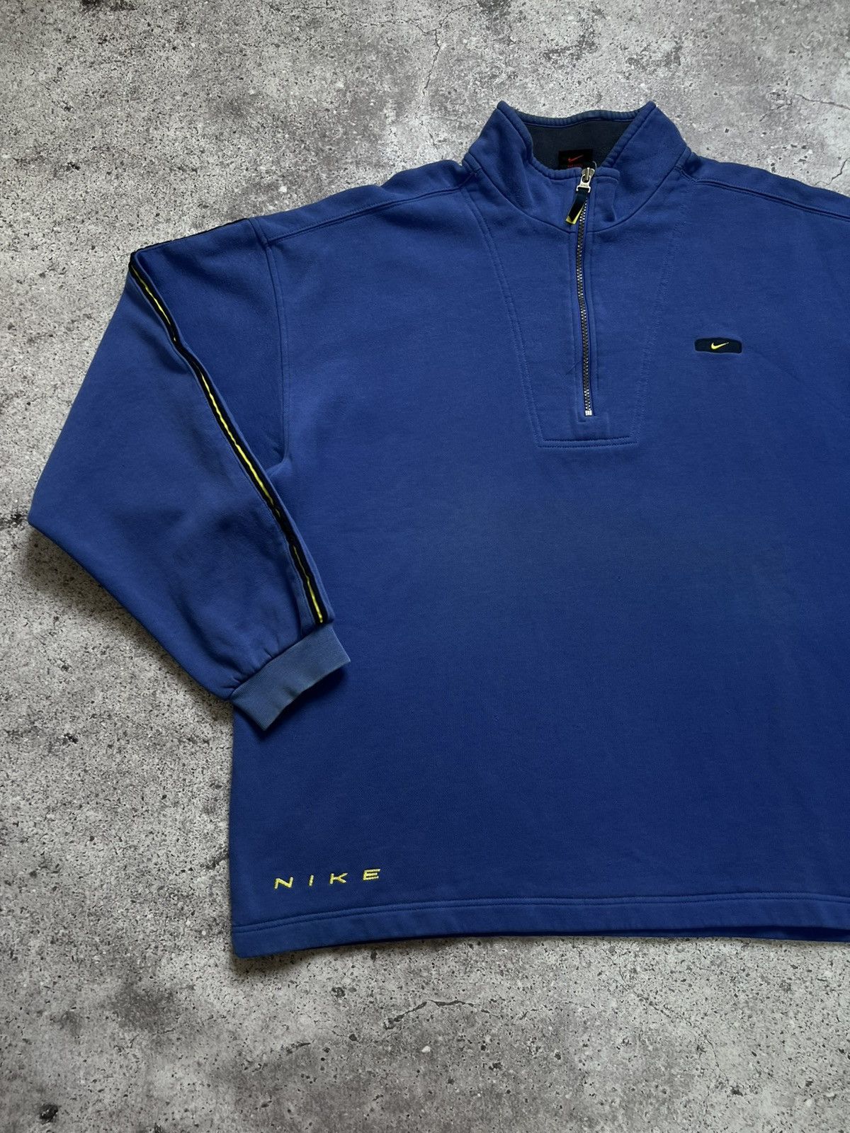 Vintage Vintage 90s Nike Sweatshirt 1/4 Zip Blue Size US XL / EU 56 / 4 - 2 Thumbnail