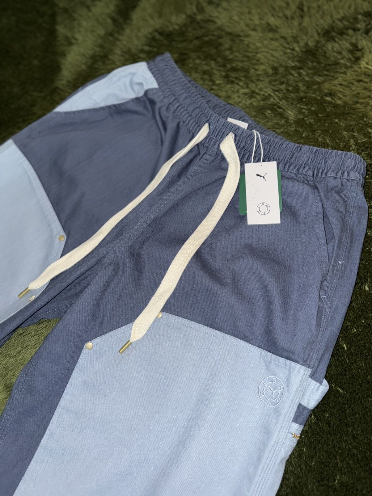 Puma × Rhude [L] PUMA x Rhude rhuigi Heavy Cotton Double Knee Pants Blue Size US 36 / EU 52 - 2 Thumbnail