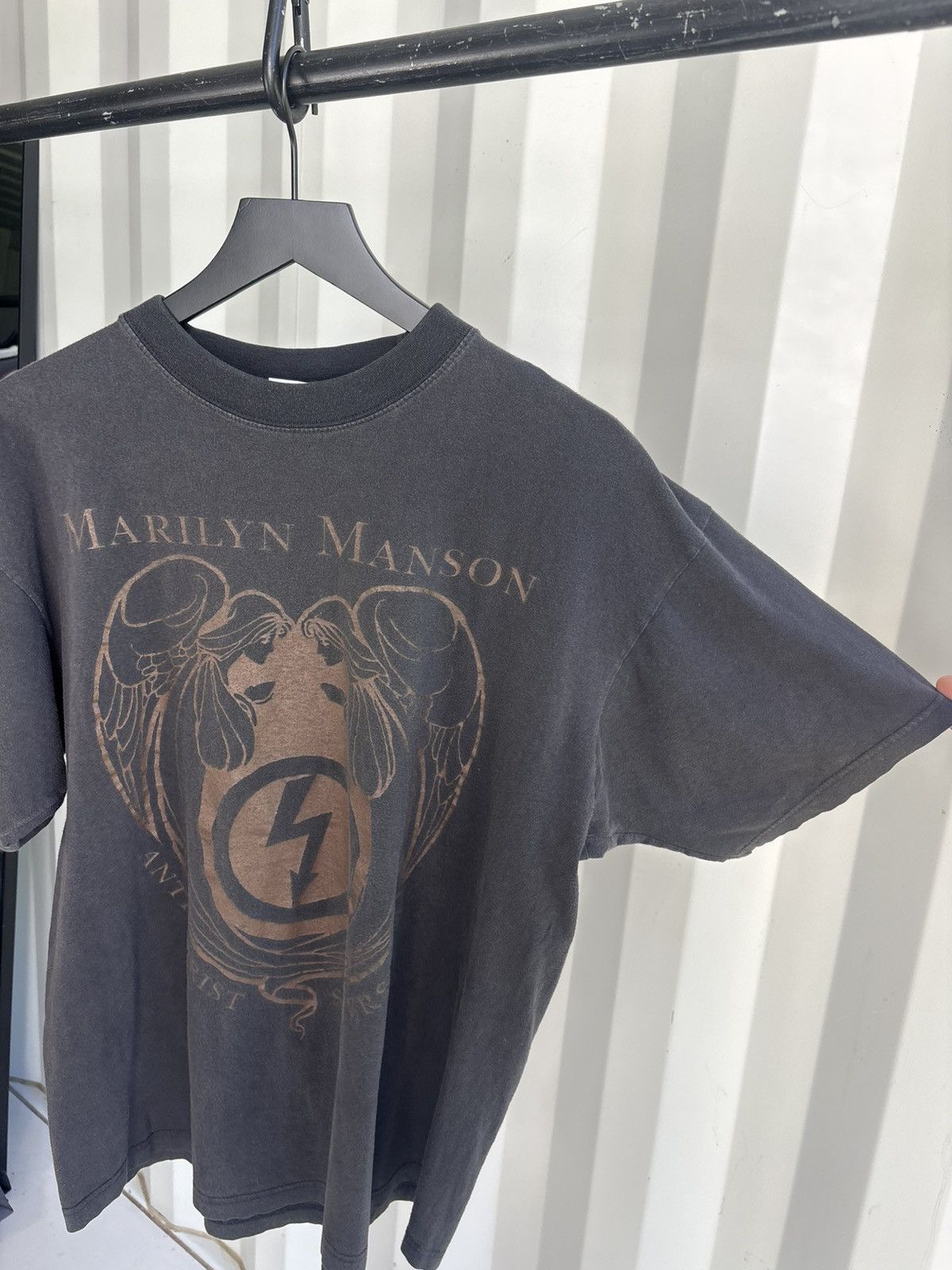 Band Tees Vintage Marilyn Manson Shirt Distressed Faded GRUNGE Band Size US XL / EU 56 / 4 - 2 Thumbnail