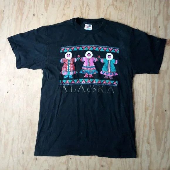 Vintage Vintage 90s Alaska Eskimos Inuit Yupik T-Shirt Size US M / EU 48-50 / 2 - 2 Thumbnail
