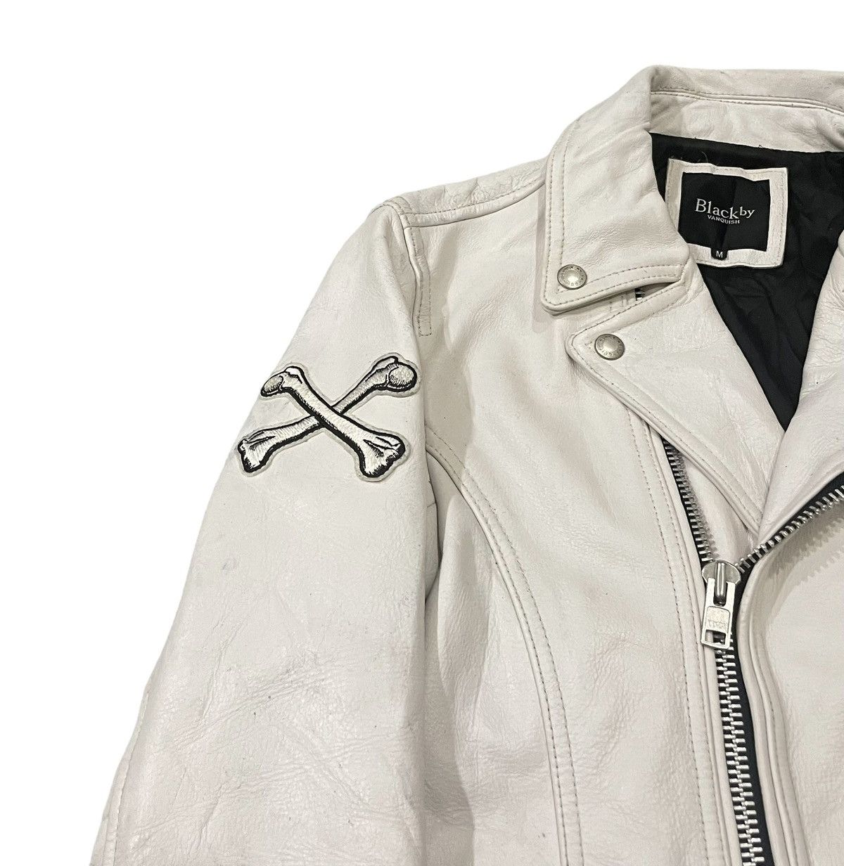 Vanquish Vintage Black By Vanquish Double Collar Leather Moto Jacket Size US M / EU 48-50 / 2 - 5 Thumbnail