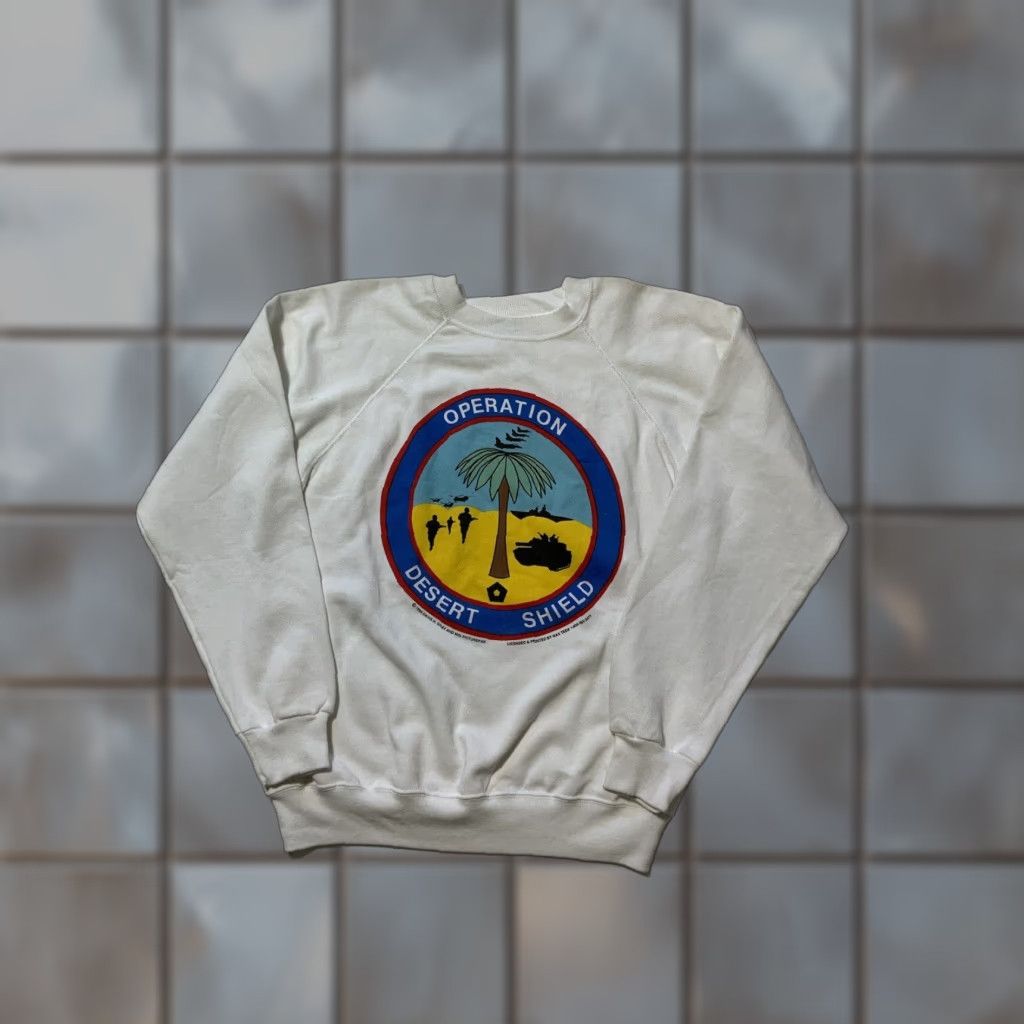 Hanes VINTAGE Operation Desert Storm Pursuit Of Peace Flags Military Sweatshirt L Size US L / EU 52-54 / 3 - 1 Thumbnail