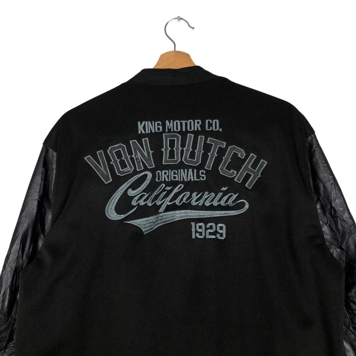 Japanese Brand 🔥Vintage Biker Jacket Von Dutch Leather Handling Big Logo Size US XXL / EU 58 / 5 - 9 Thumbnail