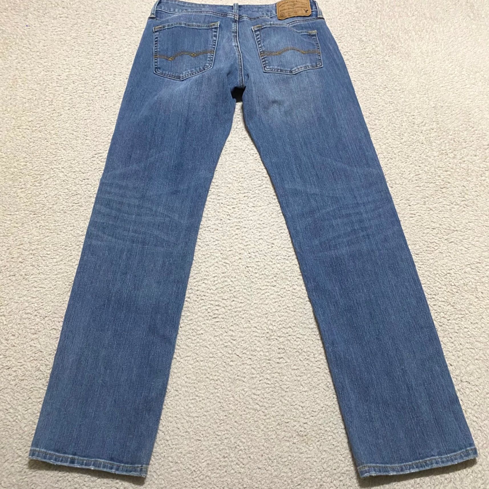 American Eagle Outfitters American Eagle Outfitters Jeans 29x32 Blue Denim Medium Wash Slim Straight Low Rise Men 5-Pocket Design Size US 29 - 2 Thumbnail