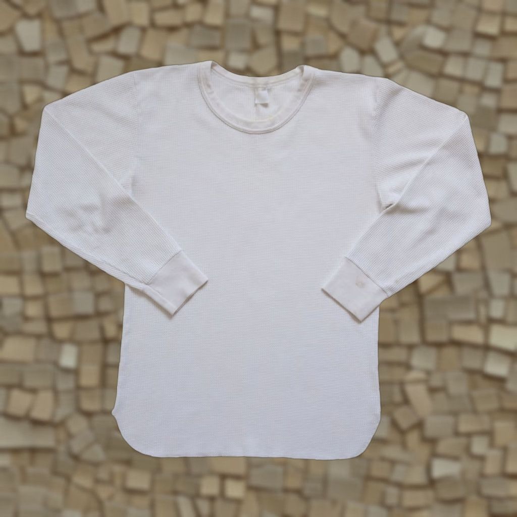 Fruit Of The Loom VINTAGE FRUIT OF THE LOOM Thermal White Long Sleeve T Shirt Mens L Size US L / EU 52-54 / 3 - 1 Thumbnail