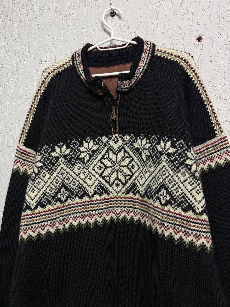 Dale Of Norway DALE OF NORWAY Sweater Geometric Wool 1/4 Zip Knit Ski Size US XL / EU 56 / 4 - 2 Thumbnail