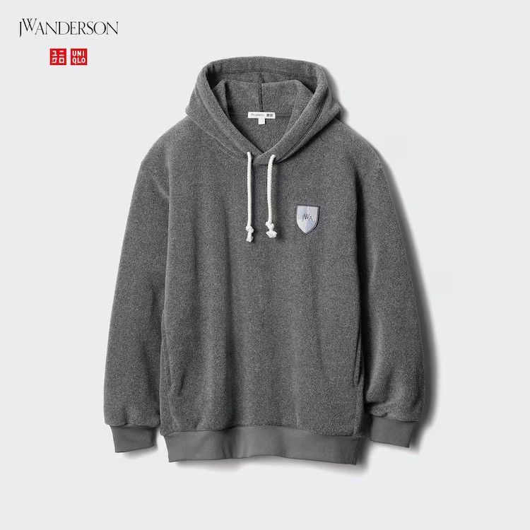 JW Anderson × Uniqlo Large Gray Fleece Pullover Hoodie Long-Sleeve Sherpa JW Size US L / EU 52-54 / 3 - 5 Thumbnail