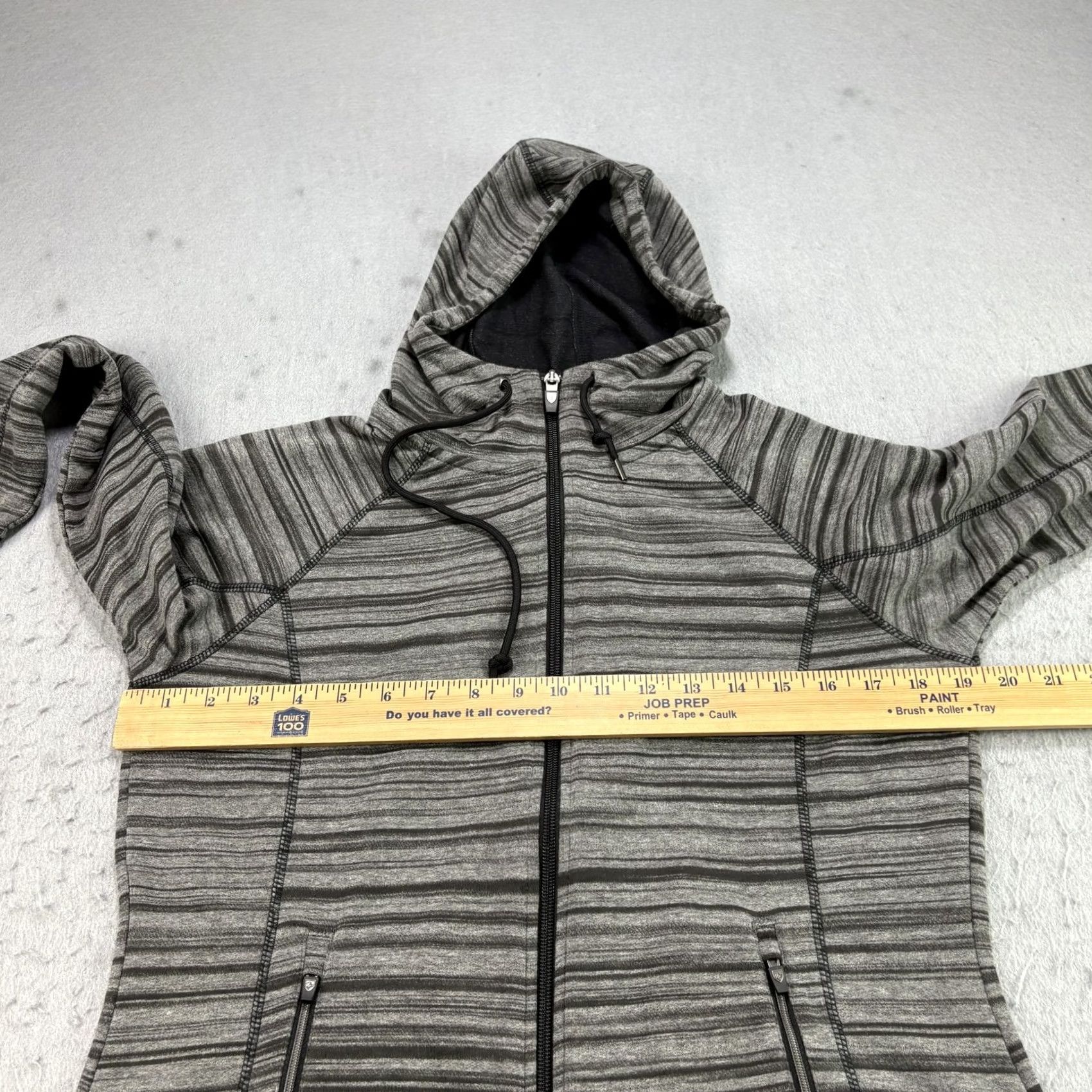 Vintage KÜHL Piper Hoodie Jacket Womens M Gray Striped Full Zip Outdoor Athletic Jacket Coats - Mens Womens? Size M / US 6-8 / IT 42-44 - 5 Thumbnail