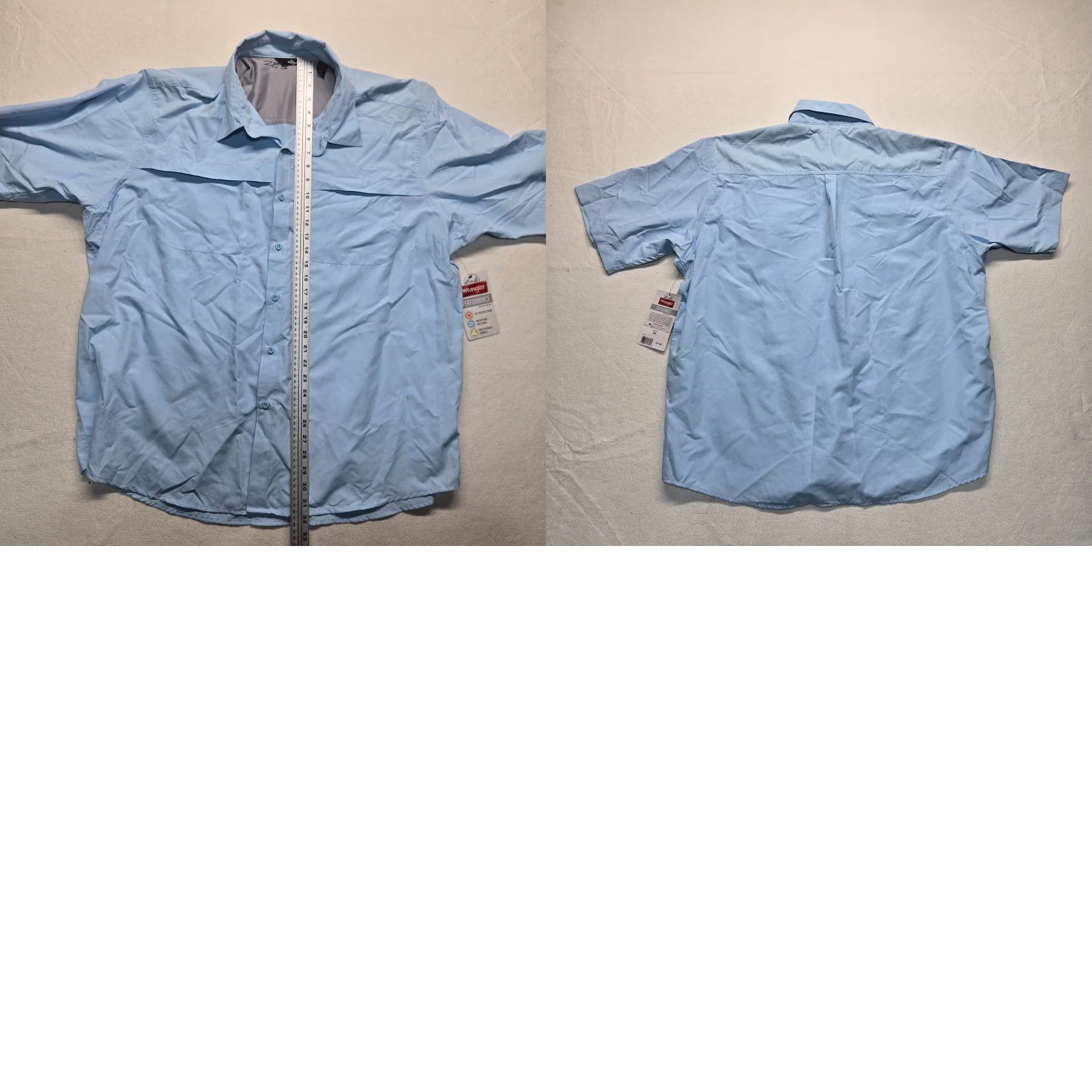 Wrangler Wrangler Shirt 3XL Regular Blue Short Sleeve Button-Up Mens Size US 39 - 8 Thumbnail