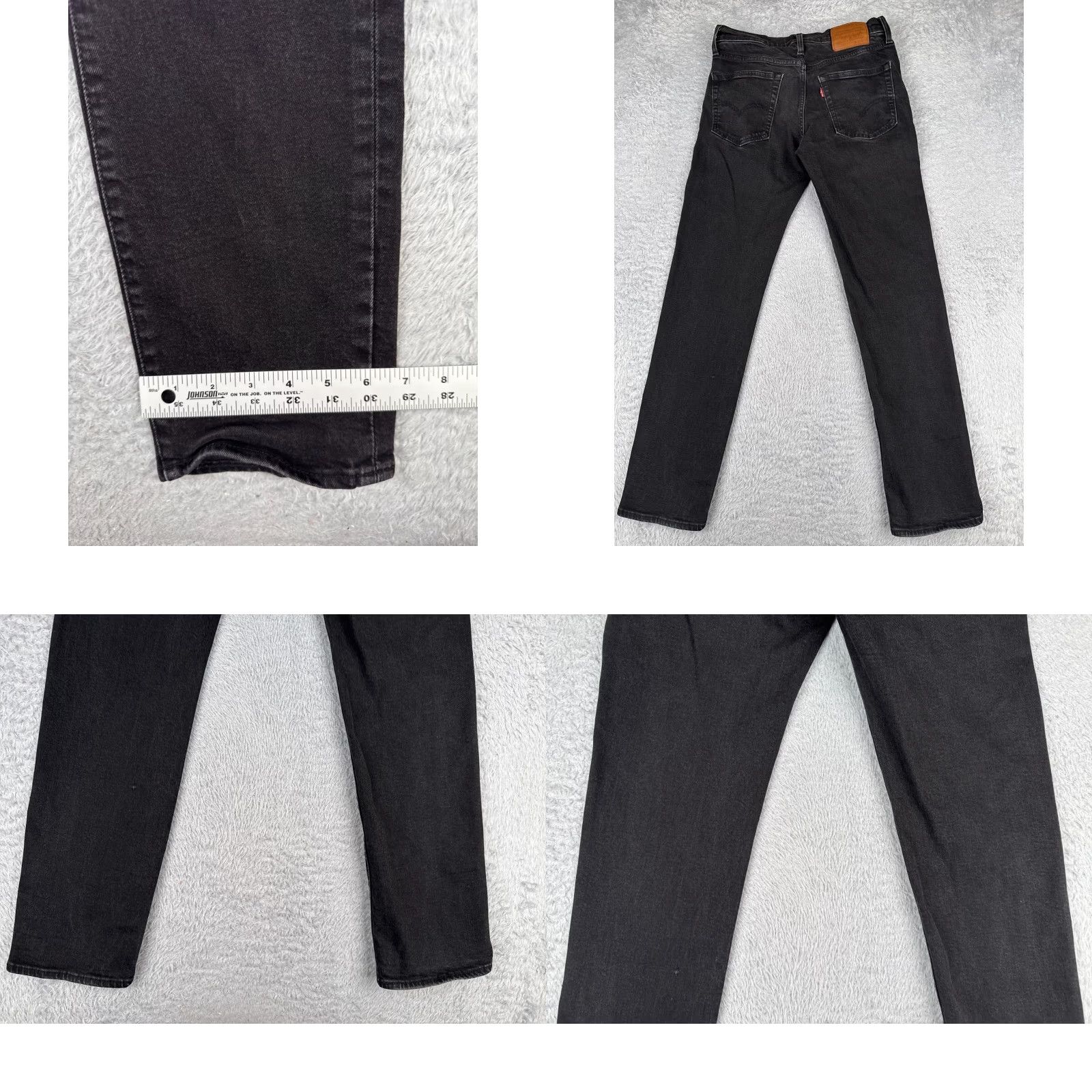Levi's Levi's Jeans Mens 514 29x29 Black Denim Cotton Blend Straight 5-Pocket Comfort Medium Wash Vintage No N/A Size US 30 / EU 46 - 10 Thumbnail
