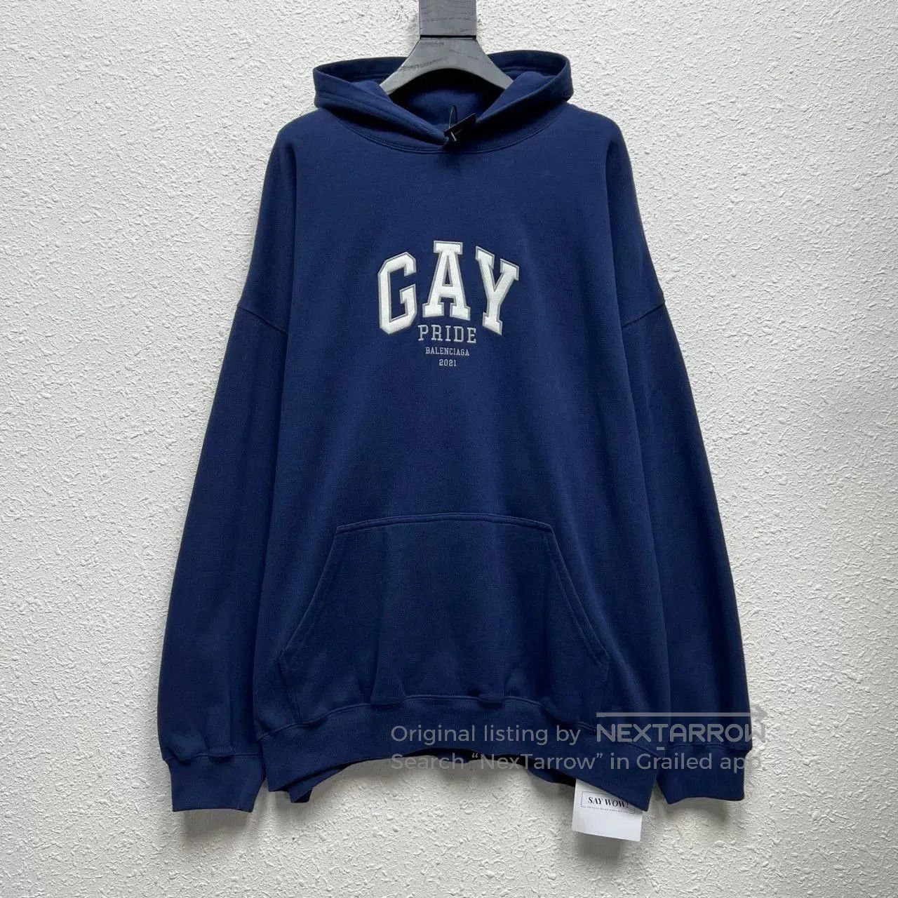Balenciaga Balenciaga "GAY" Embroidered Hoodie. Size US XS / EU 42 / 0 - 1 Thumbnail