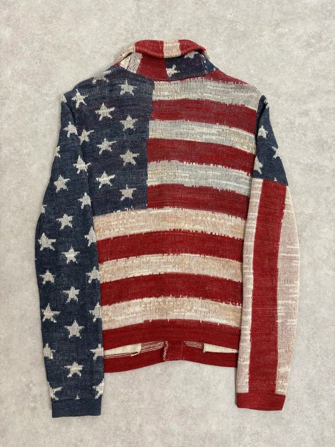 Polo Ralph Lauren 2000s Ralph Lauren Supply USA Flag Cardigan Sweater Size US S / EU 44-46 / 1 - 6 Thumbnail