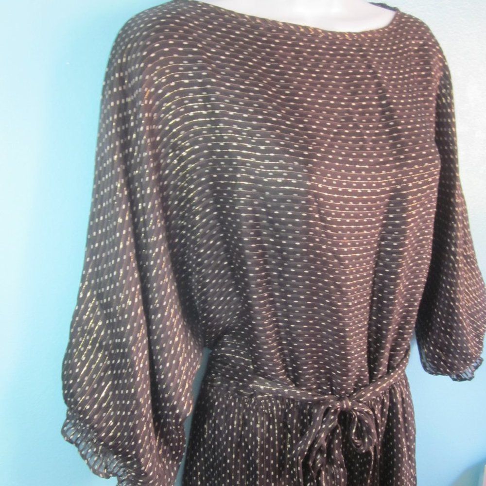Alice San Diego Alice Ritter 2 Size 10 / Large Designer Silk Gold Metallic Brown Mini Dress Size L / US 10 / IT 46 - 6 Thumbnail