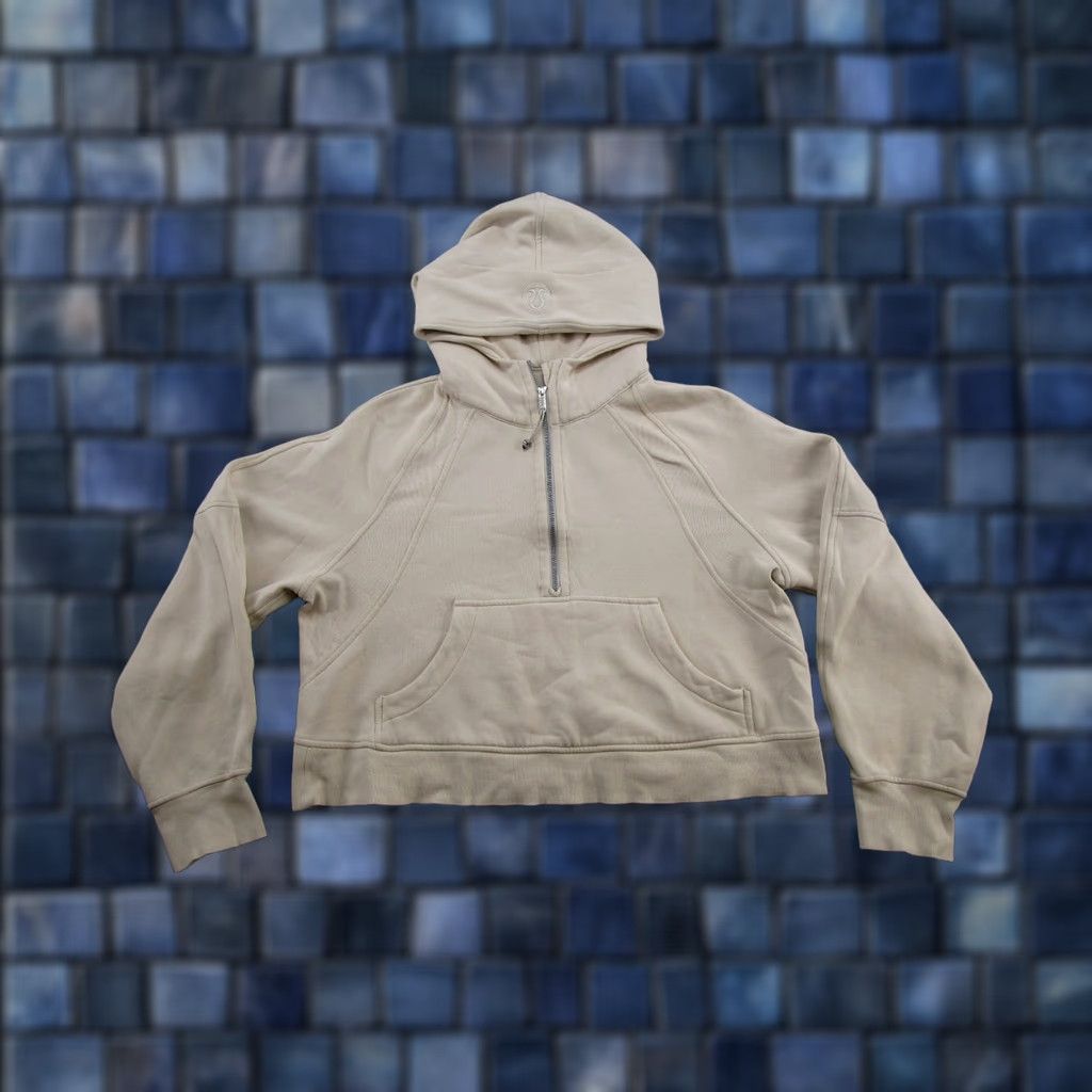 Lululemon Lululemon Scuba Beige 1/2 Zip Hoodie Women M/L Cotton Blend Fleece Size M / US 6-8 / IT 42-44 - 1 Thumbnail