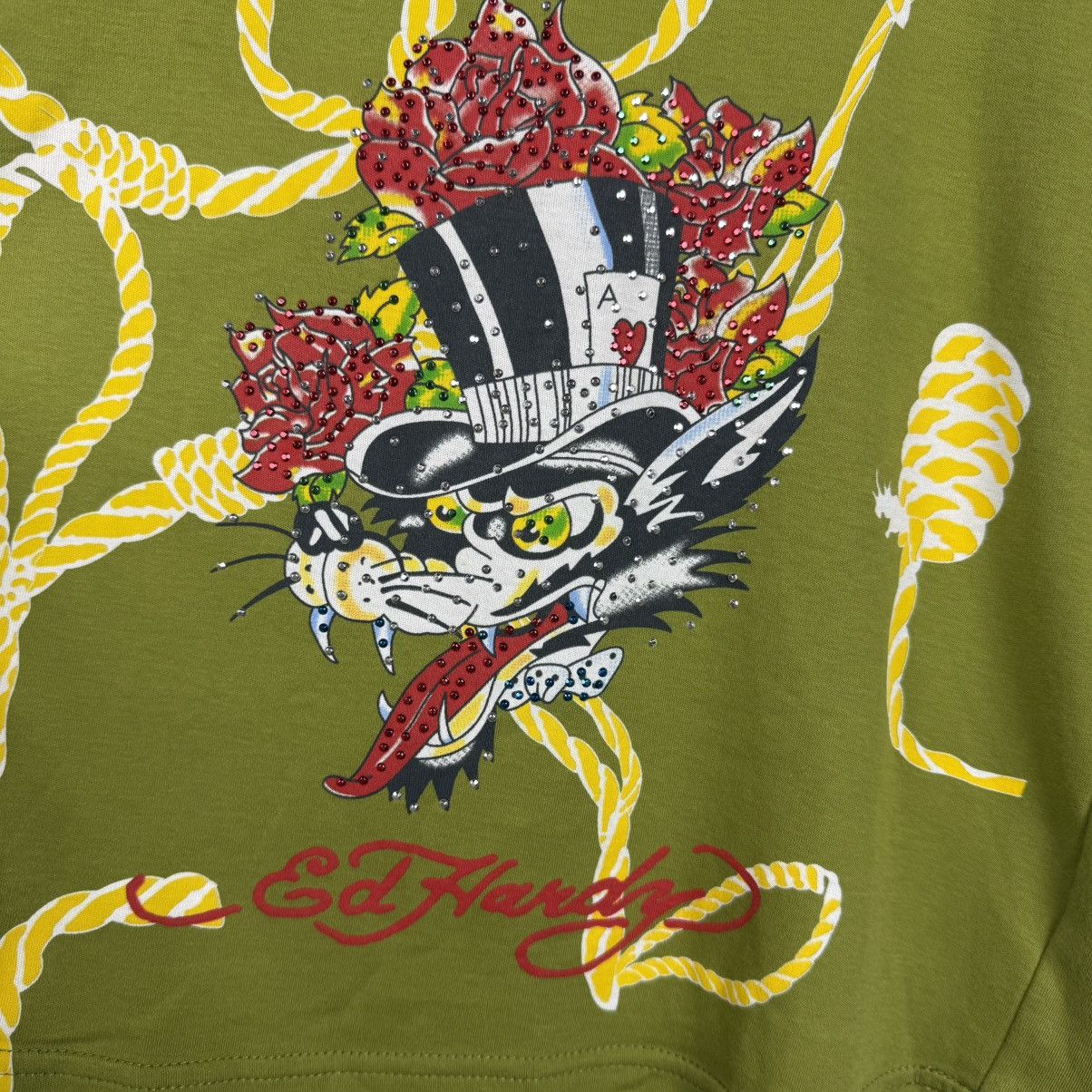 Ed Hardy × Vintage Vintage Y2K Ed Hardy By Christian Audigier Overprint T-Shirt Size XS / US 0-2 / IT 36-38 - 6 Thumbnail