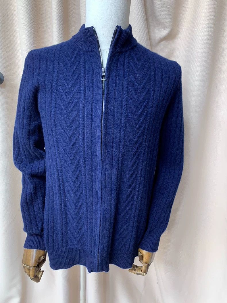 Loro Piana LORO PIANA Lingling full zipper wool cashmere sweater coat Size US L / EU 52-54 / 3 - 8 Thumbnail