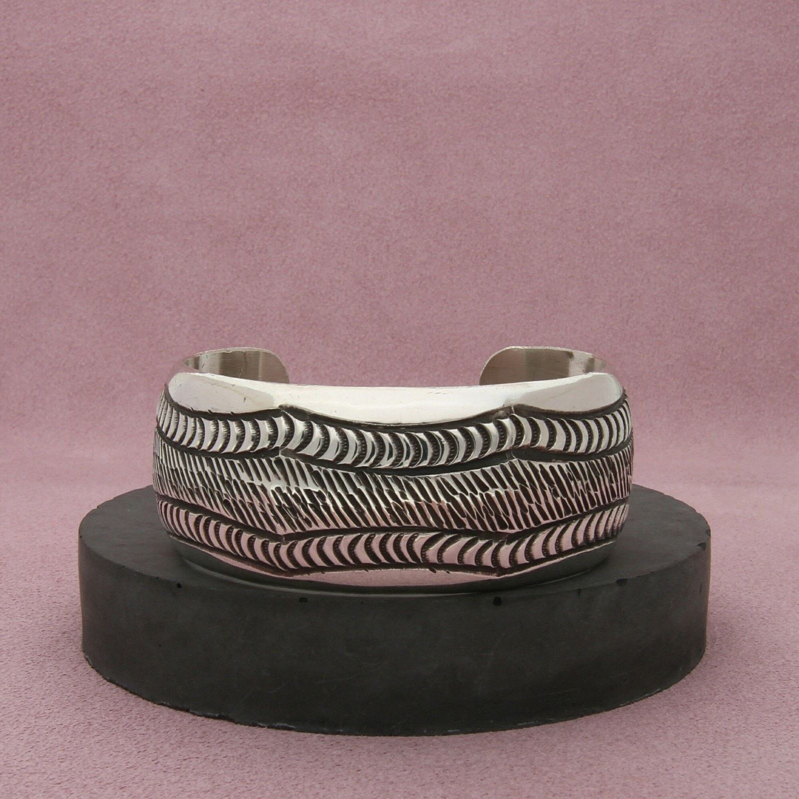 Native navajo sterling silver signed cuff bracelet size 6.5in Size ONE SIZE - 1 Thumbnail