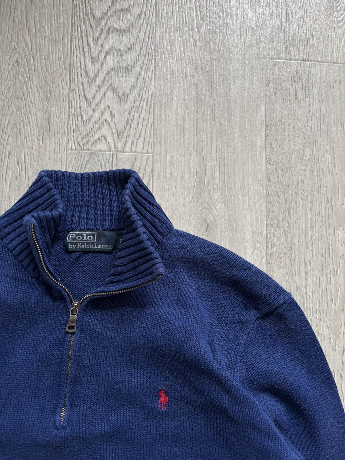 Polo Ralph Lauren × RRL Ralph Lauren × Vintage 90s Polo Ralph Lauren 1/3 Zip Sweater Size US L / EU 52-54 / 3 - 2 Thumbnail