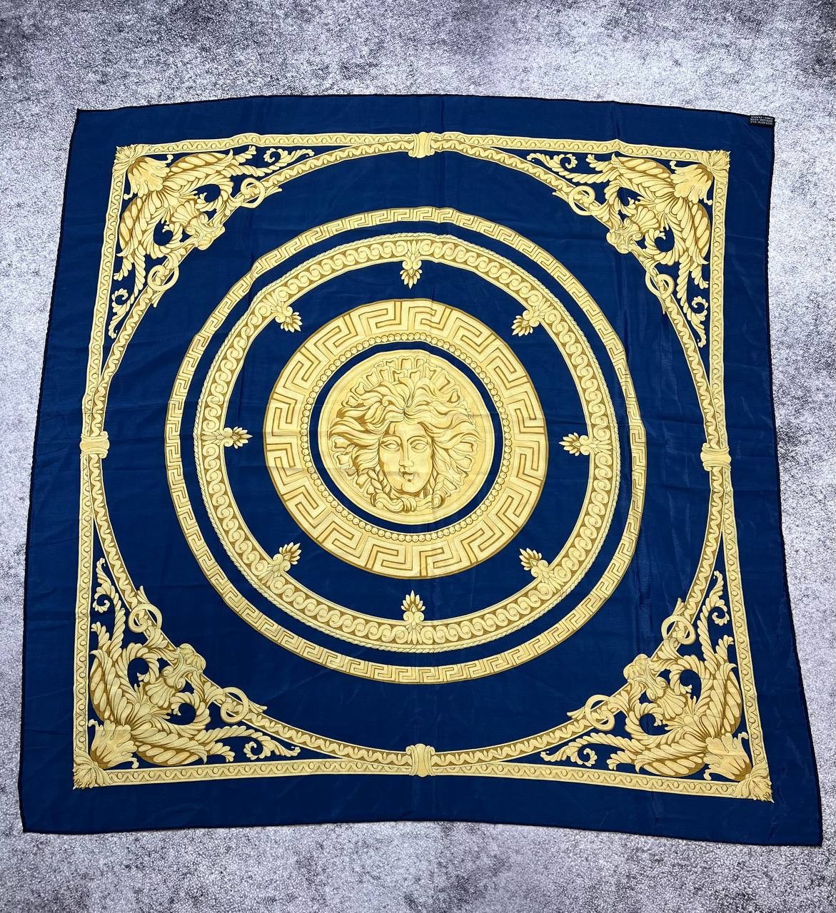 Versace Versace Gold Iconic 100%Silk Scarf Size ONE SIZE - 2 Thumbnail