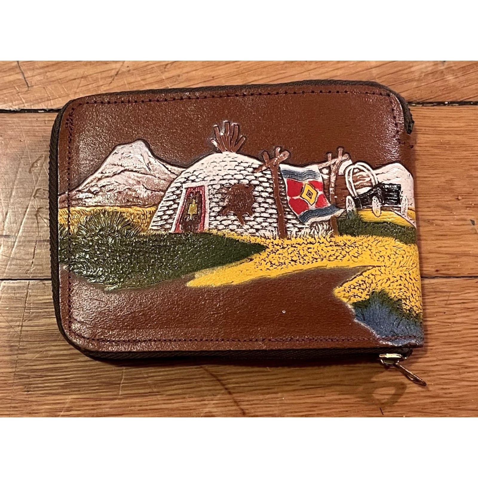 Undercover VINTAGE Red Ryder Cowboy Western Genuine Leather Full Zip Bill Fold Wallet 50s Size ONE SIZE - 2 Thumbnail