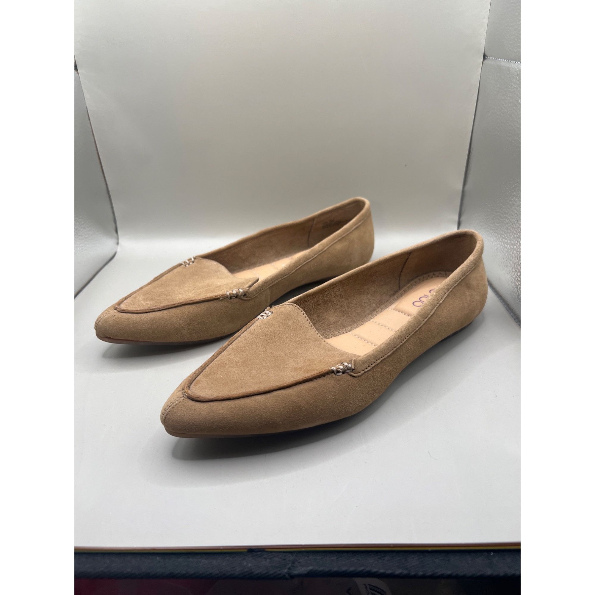 Other Me Too Womens Tan Leather Pointed-Toe Flats Size 9M Size US 9 / IT 39 - 1 Thumbnail