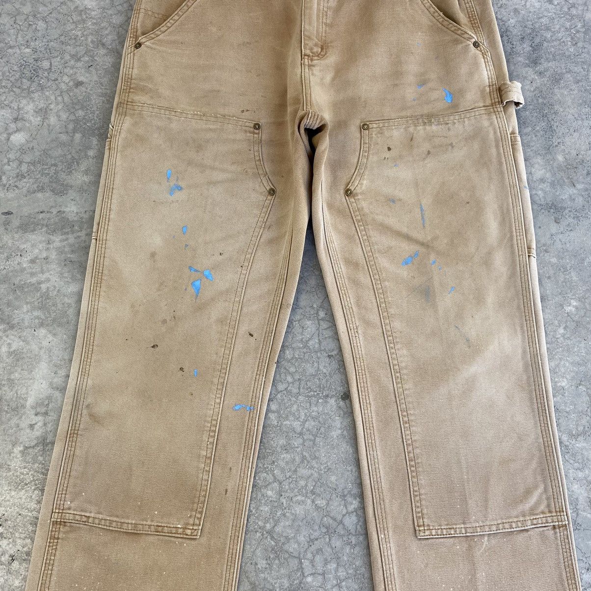 Carhartt VTG Carhartt Double Knee Faded Tan Splatter Painter Pants Size US 33 - 5 Thumbnail